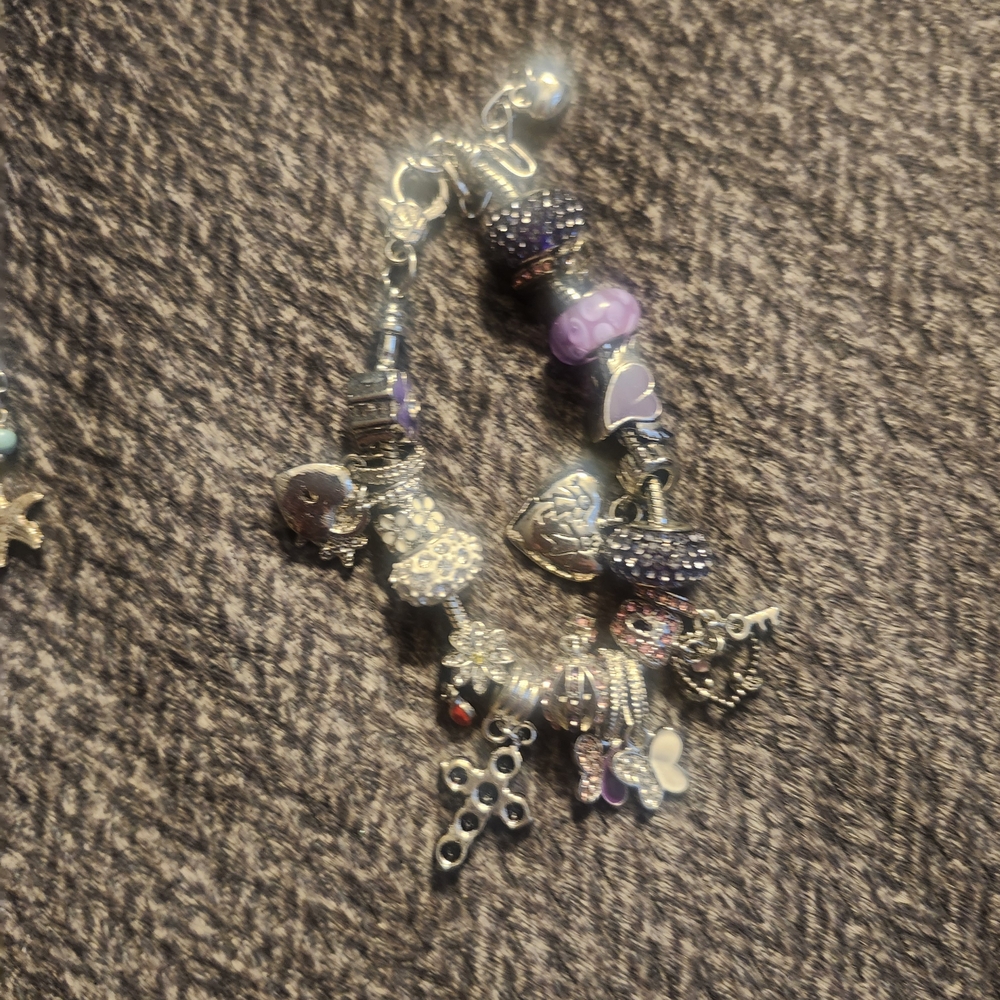 L.L. Bean Purple and Silver Charm Bracelet